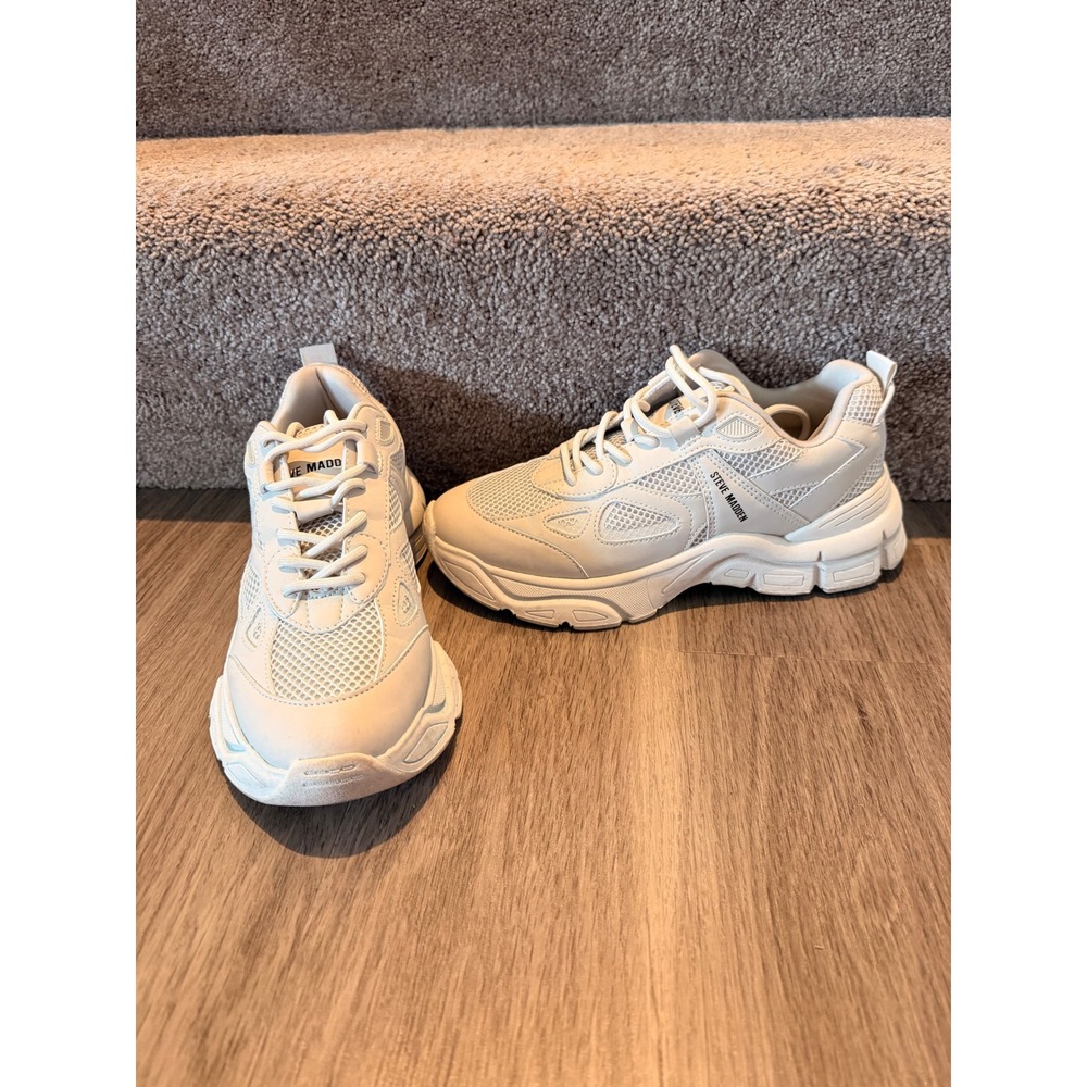Steve Madden Clyde Possession Ivory Chunky Platform Mesh Dad Sneakers 9M Y2K 90s